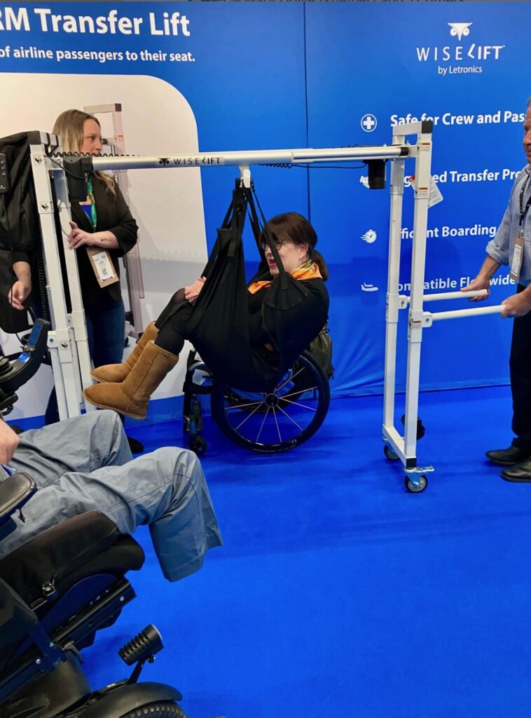 Mary Doyle in the Letronics lift transfer at AIX 2025